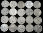 $10 FACE ROLL OF 20 HALF DOLLARS 90% SILVER COINS FRANKLIN KENNEDY WALKERS NR!
