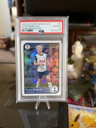 2024-2025 TOPPS MERLIN UEFA CLUB  #55 LUCAS BERGVALL PEARL REFRACTOR 11/30 POP 1