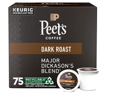 Peet's Coffee, Dark Roast Keurig K-Cup Pods - Major Dickason's Blend 75 Count