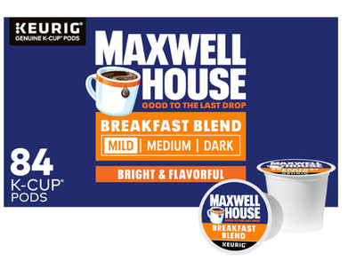 Maxwell House Breakfast Blend Mild Roast K-Cup Coffee Pods, 84 ct Box