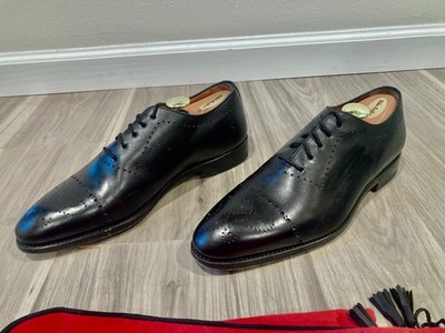 Bontoni Black Leather Luxury Dress Shoes toe cap / Worn / 10 US / 9 UK / 43 EU