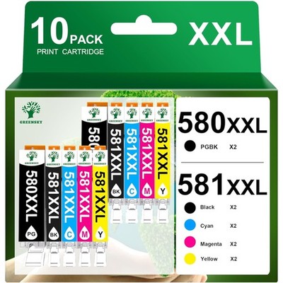 Tintenpatronen PGI-580XXL Schwarz Cyan Magenta Gelb 10er-Pack