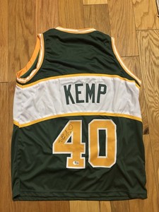 SEATTLE SUPERSONICS SHAWN KEMP SIGNED GREEN “REIGNMAN” CUSTOM JERSEY BECKETT COA