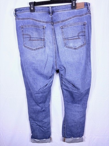 American Eagle Curvy super hoher Bund Baggy gerade Stretch Jeans Größe 14 lang - Bild 4 von 7