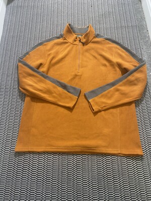 Outdoor Life Sweatshirt XL  orange Gray Fleece Pullover 1/4 Zip Men s