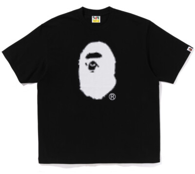 A BATHING APE Men's PIXEL APE HEAD RELAXED FIT TEE