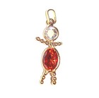 14k yellow gold orange cz boy child charm pendant 1.4g unique vintage antique — photo 4