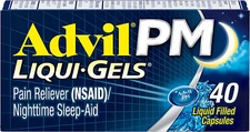 Advil PM Liqui-Gels Pain Reliever and Nighttime Sleep Aid, Pain Medicine with Ib