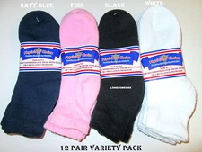 12 Pairs Womens Physicians Choice VENTILATED Diabetic Ankle Socks  VARIETY Pack