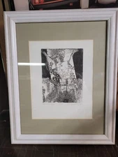 vtg.  framed art lithograph 36/200  / r4 t32