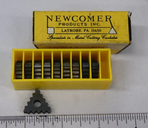 10 pc NOS TNW43 N50 CARBIDE Threading Inserts Indexable, Newcomer PA USA, BN3753