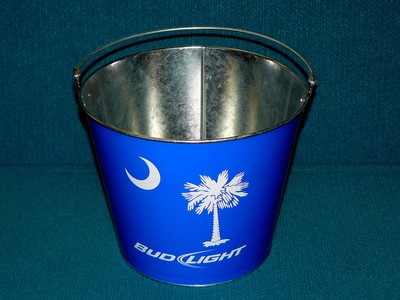 htf SOUTH CAROLINA State Flag BUD LIGHT Beer BUCKET @ Palmetto Tree /& Crescent