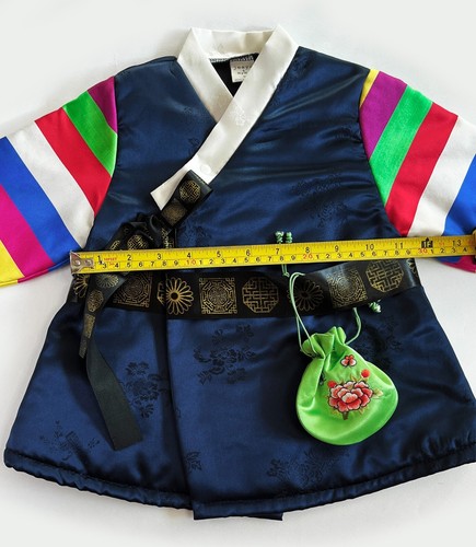 6-12 Monate koreanisches traditionelles Kostüm Regenbogen Hanbok 4-teiliges Set Junge 1. Geburtstag - Bild 14 von 16