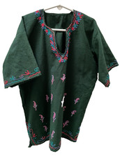 Children Kashmir Pheran Wool Embroidered Green Size 27 5-7 Years
