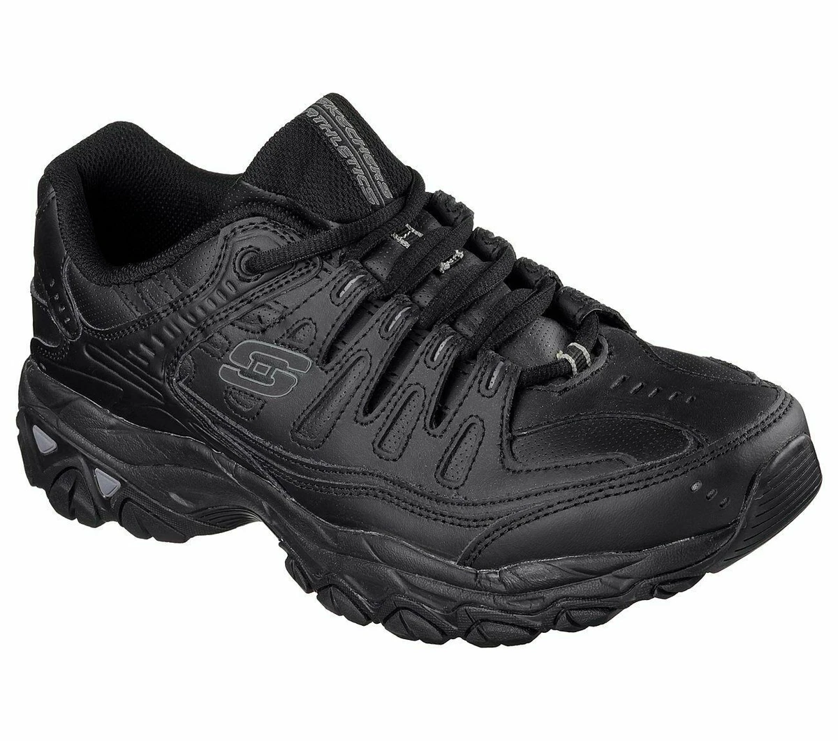 Black skechers wide width sale