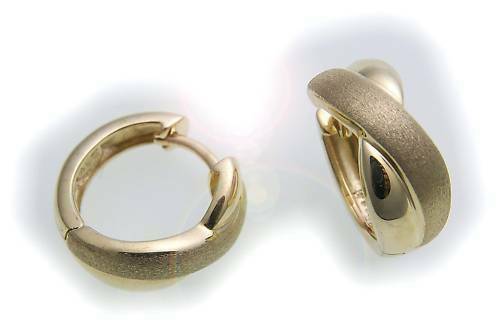 Mujer Pendientes Gota con Aro Oro Genuino 333 8 Quilates Arqueados 14MM Nuevo - Imagen 2 de 2