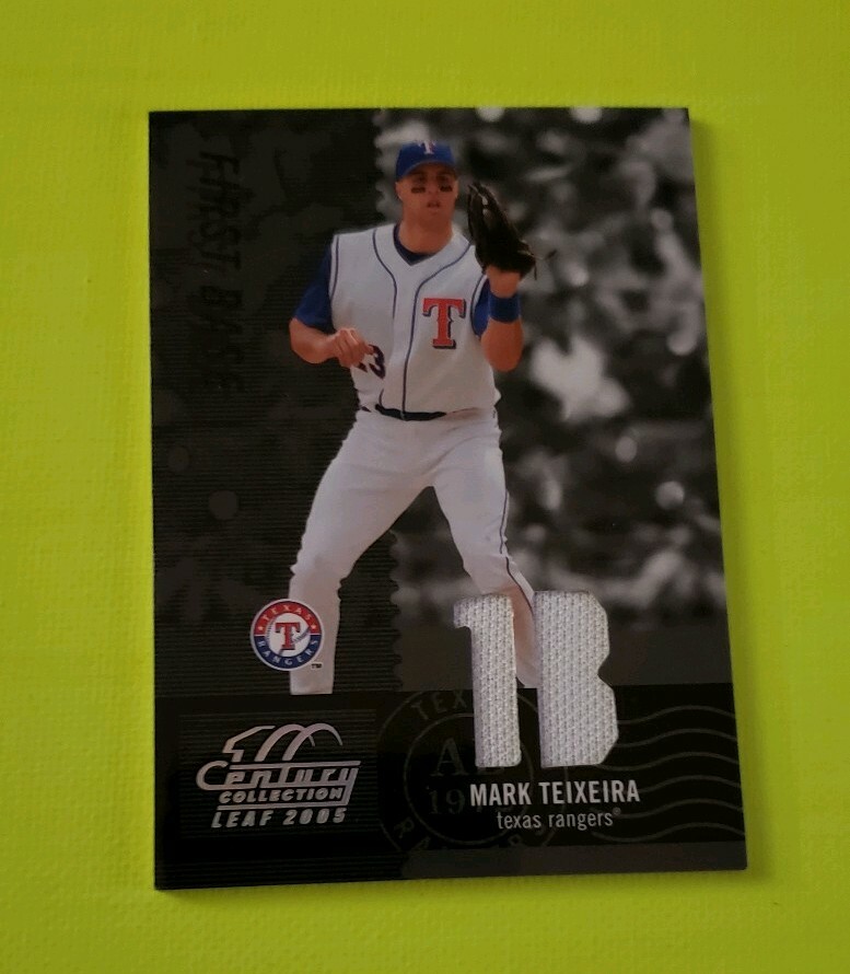 2005 Leaf Century Material Fabric Position #188 Mark Teixeira Jsy