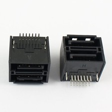 5Pcs Sata Type A 7 Pin Right Angle Double Row DIP Male Connector For Hard Drive