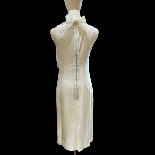 NUEVO Vestido de Seda Magaschoni Talla 6 Marfil Sin Mangas Adornado Hollywood GLAM Chic - Imagen 6 de 12