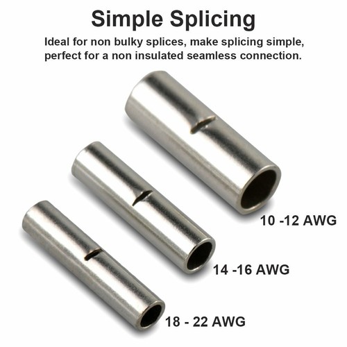 160Pcs Non Insulated Butt Connectors Kit, Butt Splice Wire Connectors, Uninsulat - Picture 7 of 18
