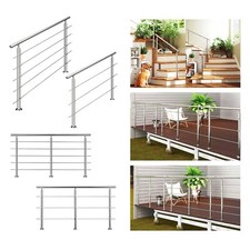 Outdoor Indoor Handrail with 3/5Crossbars 304 Stainless Steel  Balustrade Stairs