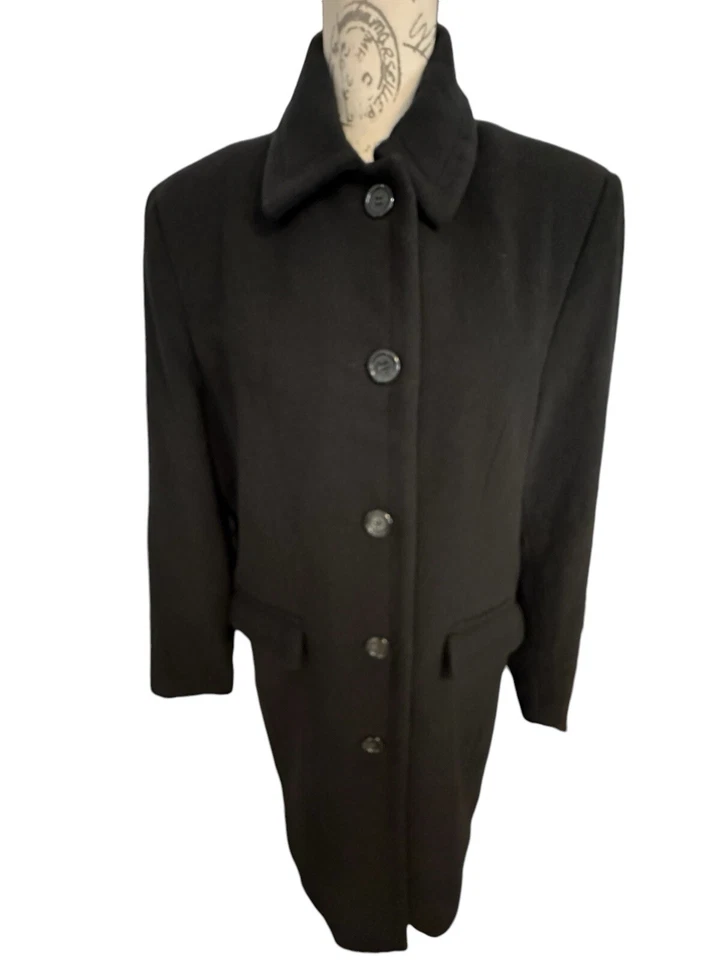 Mulberry Street Vintage Woman’s Medium Full Length Wool Blend Coat Button Front - Image 3 of 4