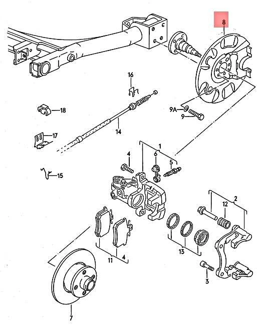 Placa de cubierta original Volkswagen para disco de freno derecho VW Passat 357615610 Foto 2 de 2