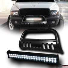 For 05-11 Dakota Blk Bull Bar Brush Bumper Grille Guard120w Cree Led Fog Lights