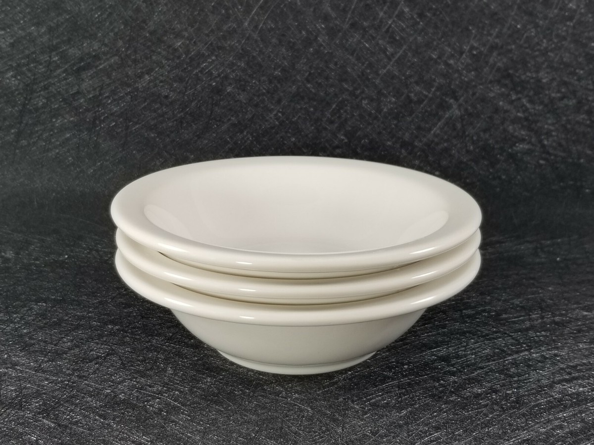 3 Vintage Syracuse China White Soup Fruit Bowls Restaurant