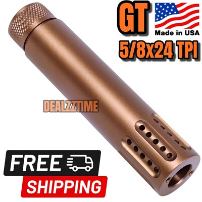 GT COPPER 5.45'' Compensator 5/8x24 TPI brake 30cal Slips over & Treads at 3.75''