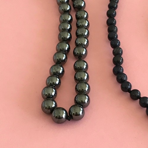 2 collane, nero/blu, perle di plastica - Foto 2 di 2