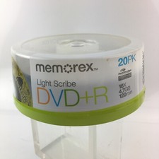 Memorex LightScribe DVD R 20 Pack 4.7 GB 16x 120 Min Recordable New Sealed