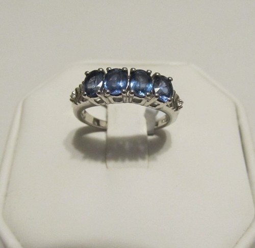 Size 7 Genuine Orissa Kyanite & White Zircon Sterling Silver Ring 1.72cts - Picture 4 of 11