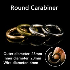 Round Carabiner Clip Key Ring Clips Snap Hook Buckle Spring Metal O Ring DIY