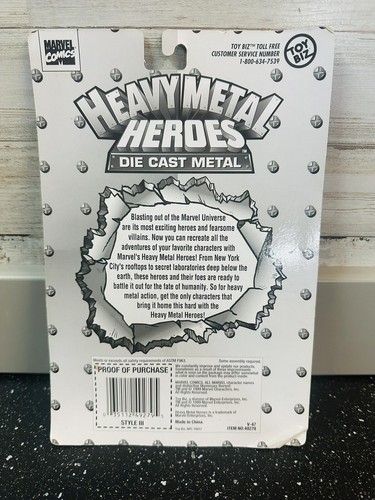 Heavy Metal Marvel Heroes SPIDER-MAN Dr DOOM Silver SURFER 3 Pack Toy Biz NIP - Picture 2 of 2