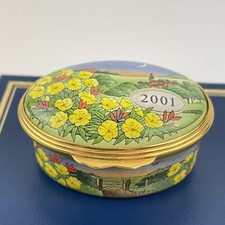 Boxed Halcyon Days A Year To Remember 2001 Emaille Box 5,5 cm