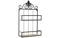 MENSOLA CUCINA A MURO IN FERRO BATTUTO PORTABARATTOLI 2 RIPIANI