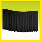 14 ft x 29" Table Skirt Tablecloth Wedding Party Polyester Linens, No Top, BLACK