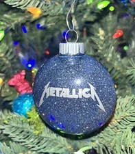 Handmade Metallica Black Christmas Ornament Shatterproof Disc NEW