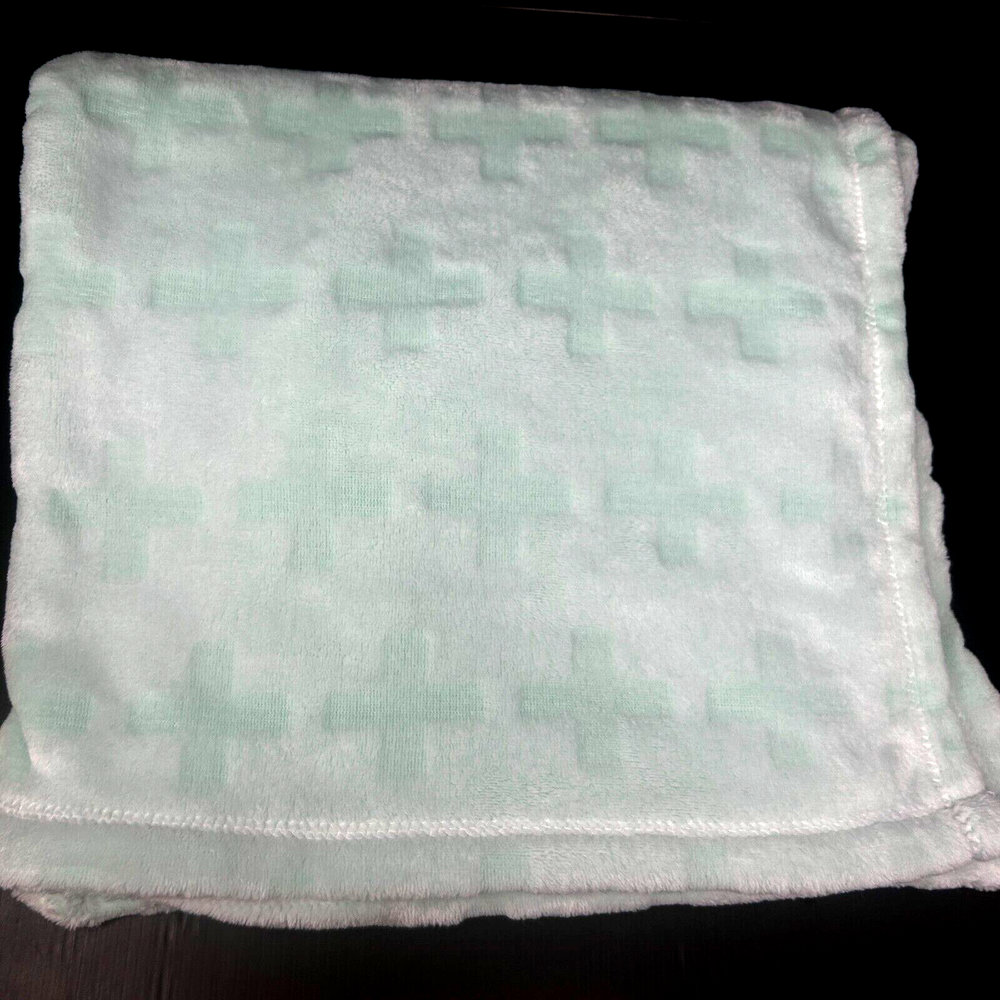 Target Cloud Island Mint Green Embossed Plus Signs Cross Baby Blanket 2018