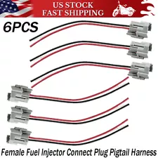 6X Electrical Plug Pigtail Female Fuel Injector Connector For Toyota Audi Nissan