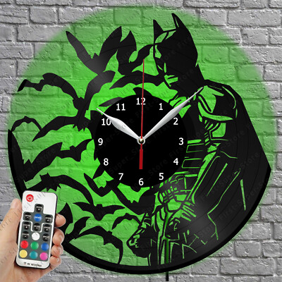 LED Clock Bat Vinyl Record Wall Clock Led Light Wall Clock 1032