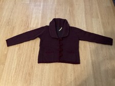 Peruvian Collection E 100 Baby Alpaca Cardigan Sweater Purple Size M