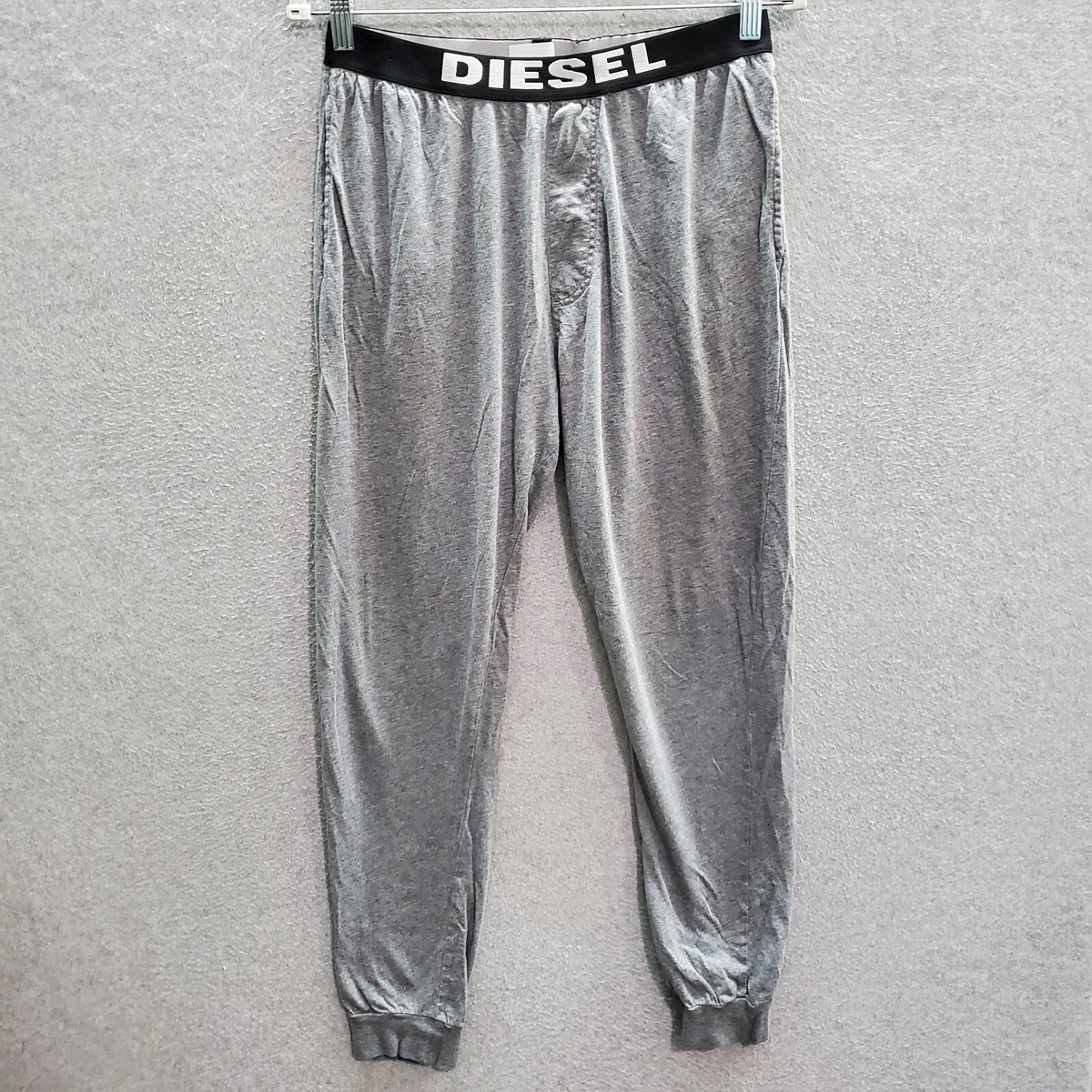 Æble Transformer Tag et bad Diesel Men Sleepwear Large Gray Lounge Pants Joggers Logo Pockets 28&#034;  Inseam | eBay