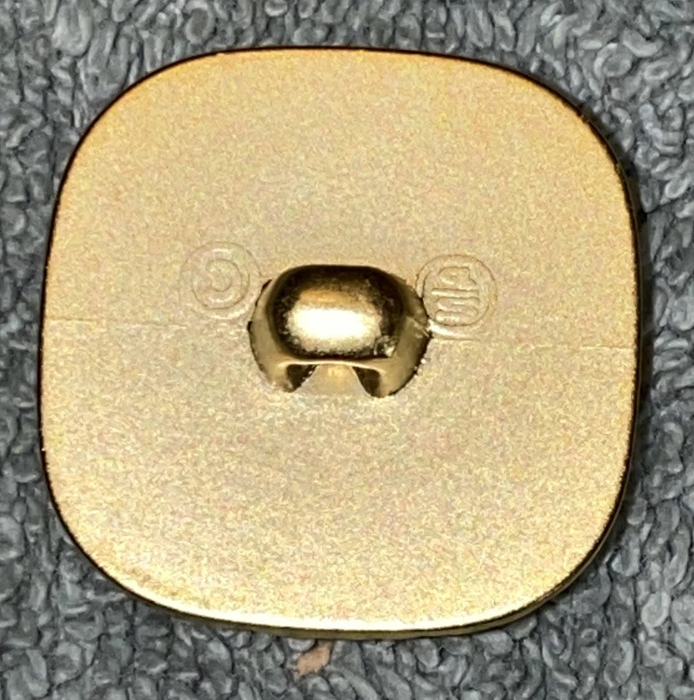 Vintage Gold Colored Square Textured Button - Image 2 of 4