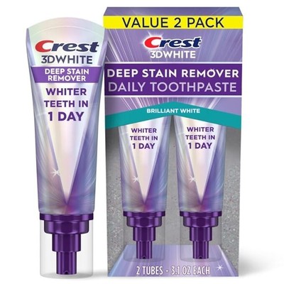 Crest 3DWhite Brilliance Deep Stain Remover Brilliant White Toothpaste - 3.1oz/2