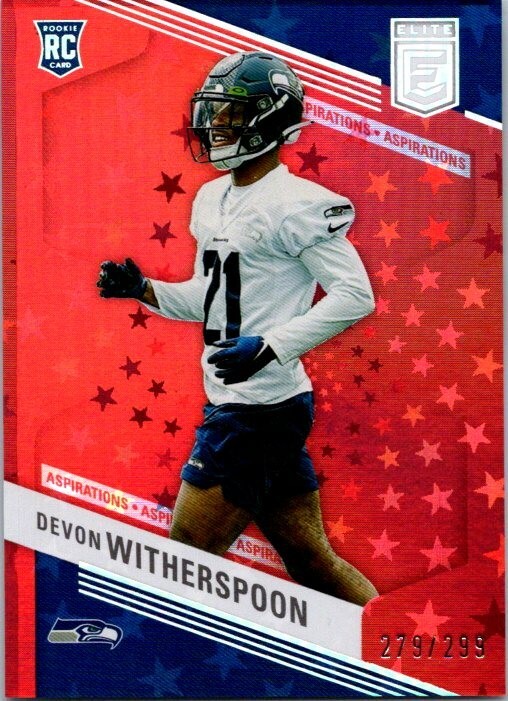 2023 Donruss Elite Devon Witherspoon Aspirations Red Stars RC /299 Seahawks