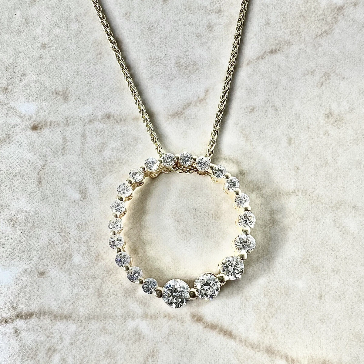 2.53 Carat Natural Diamond Necklace 14 Karat White Gold For Sale at 1stDibs  | swarovski emma necklace