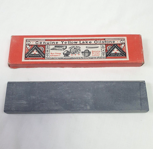 Genuine Yellow Lake Oilstone Vintage / Boxed. Chisel Plane Sharpening Stone