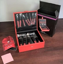SHANY Vanity Vox- 15 Pc Premium Cosmetics Brush Set with Stylish Storage Box & s